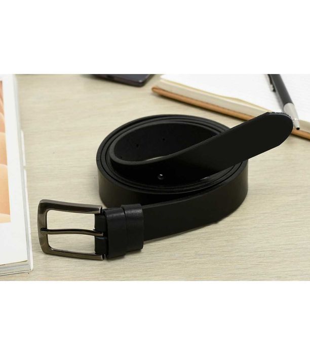 Beltimore skórzany licowy wąski pasek męski czarny E09