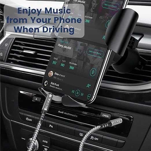 Cabo nylon TRSS Jack 3.5mm 3 pinos macho-macho. Suporta audio