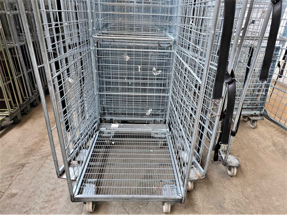 Wózek DUŻY Transportowy Magazynowy Gniazdowy Kurierski Siatkowy Kosz Rollkontener 80x100x190cm