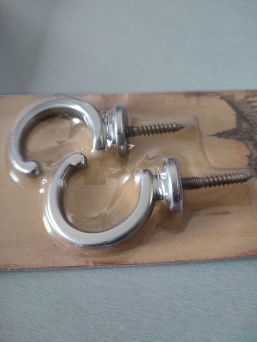 Haczyk duży srebrny - 2 szt do montażu w ścianie -