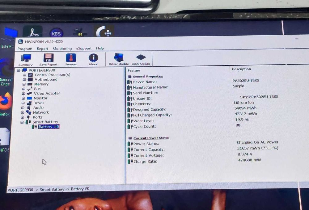 Bateria Toshiba PA5028U bom estado
