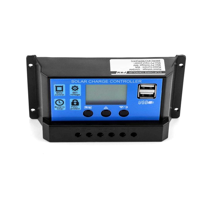 Solarny Regulator ładowania 30A 12V/24V kontroler do panel słonecznych