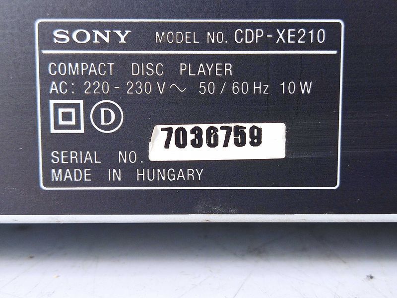 Sony CDP XE 210 Odtwarzacz płyt CD Digital out Dobór Audio