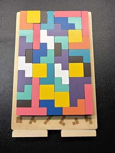 Puzzle Tetris 3D de Madeira Montessori (com Cartões) - NOVO