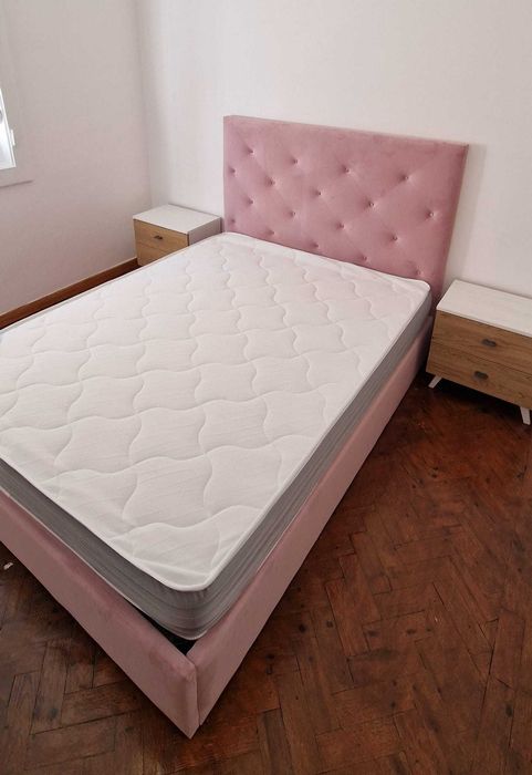 Camas de Casal Estofadas de Luxo 199€ Disp. em Várias Cores! 190x140m!