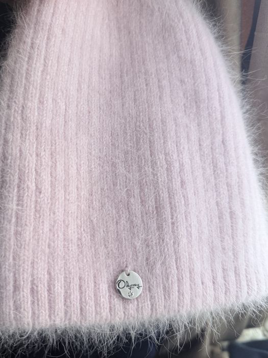 Нова шапка ангора колір ніжно рожево бузковий