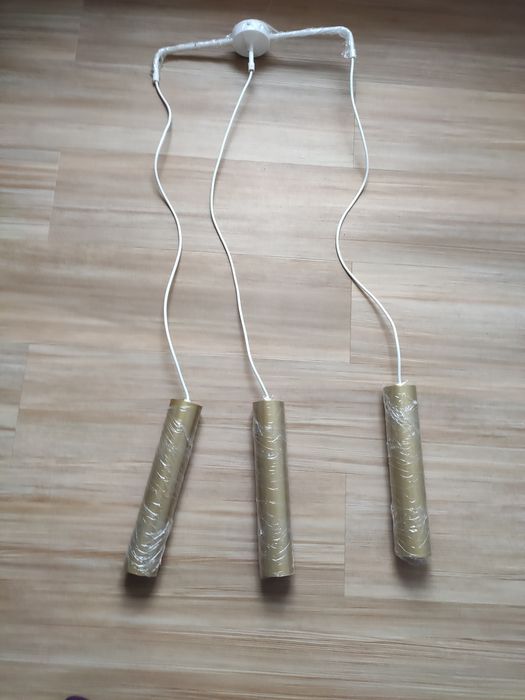 Lampa złota  3 kloszowa