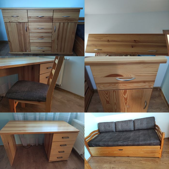 Szafka nocna sosnowa lite drewno 45x45x67