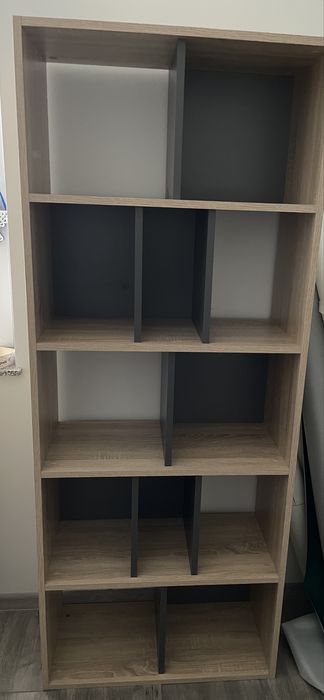 Regał Brick drewniano-szary