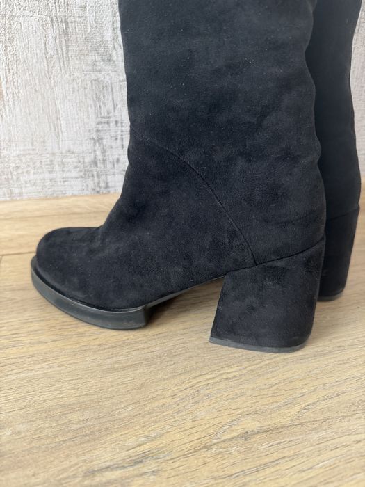 Чоботи зима єврозима ботфорти замшеві