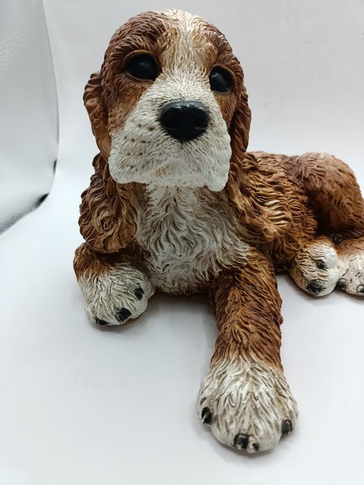 Figurka vintage do ogrodu Castagna Italy  pies  spaniel