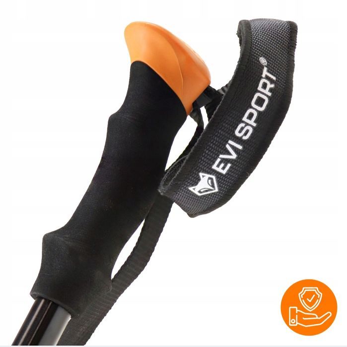 Nowe czarne składane regulowane kije trekkingowe do chodzenia