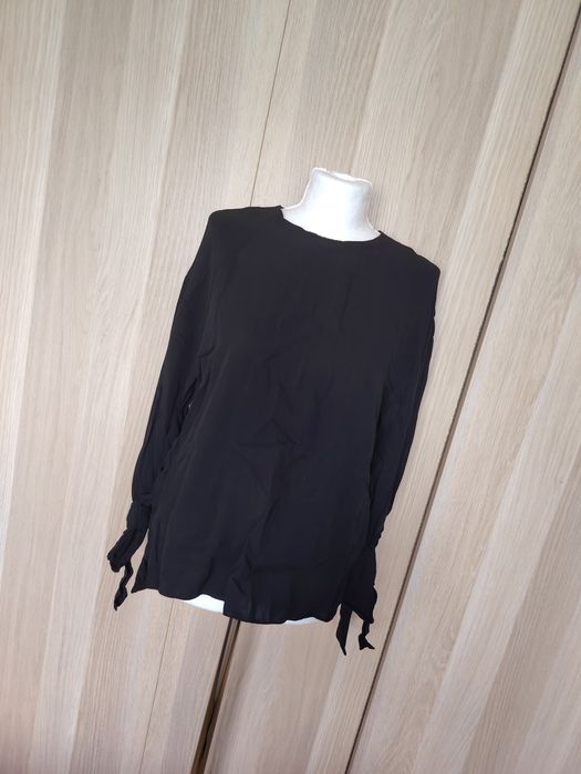 Zara czarna bluzka damska oversize wiskoza lyocell S