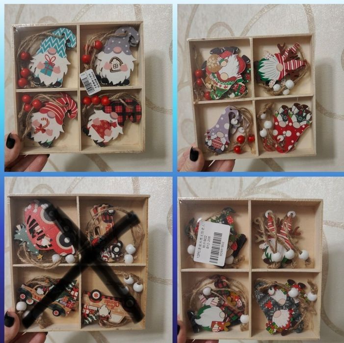 Гноми на ялинку дерев'яні