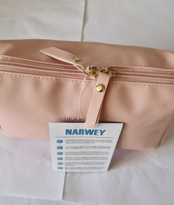Duża kosmetyczka, różowa, z metką, Narwey