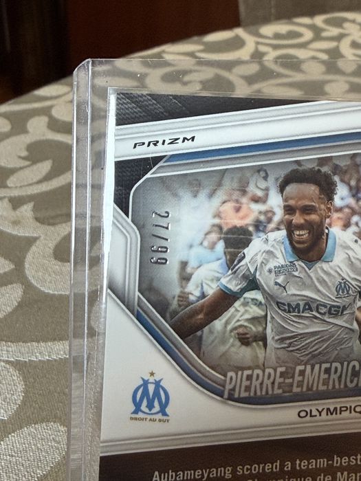Pierre-Emerick Aubameyang Teal Cracked Ice Prizm /99 | Panini Prizm FIFA 2025/26 | Marseille