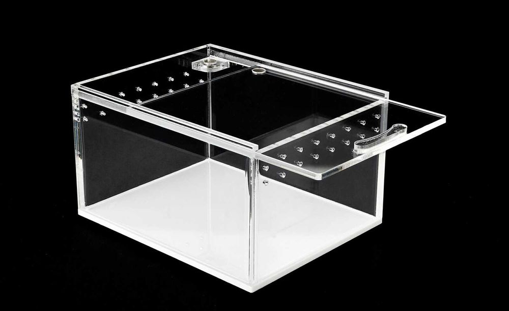 Mini TERRARIUM AKRYLOWE 10,5x8,5x6cm dla ptasznika skakuna skakuny