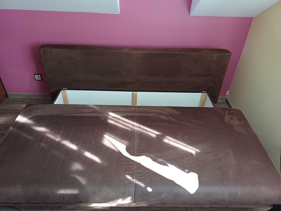 Sofa rozkladana brazowa