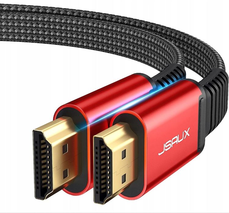 Kabel HDMI JSAUX 4K UHD o długości 3 metrów płaski Oplot Nowy