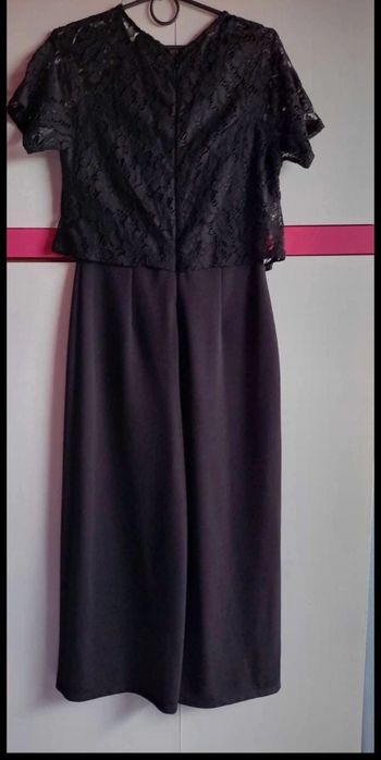 Elegancki czarny kombinezon 36