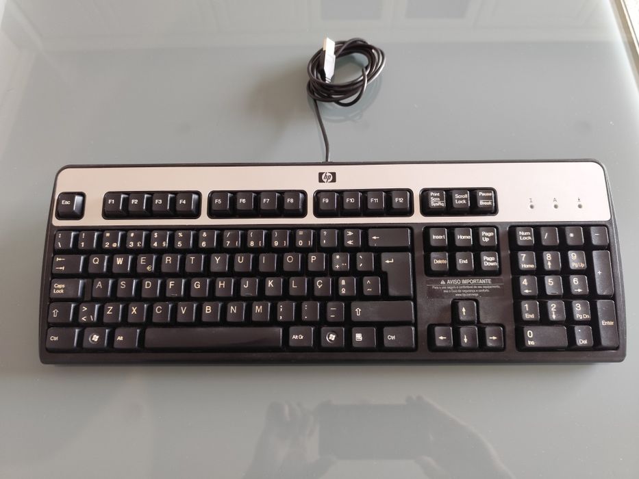 Teclado HP QWERTY KU-0316 Português preto e prata (c