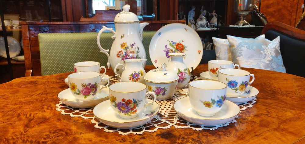Porcelanowy serwis do białej kawy Furstenberg 6 os.