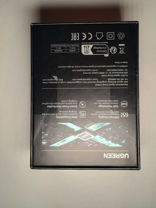 .Зарядное устройство Ugreen Robot GaN Fast Charger 65W Uno CD361 Nexode USB+2xUSB-C Запечатанное Новое