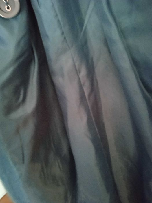 Casaco gabardine azul turquesa