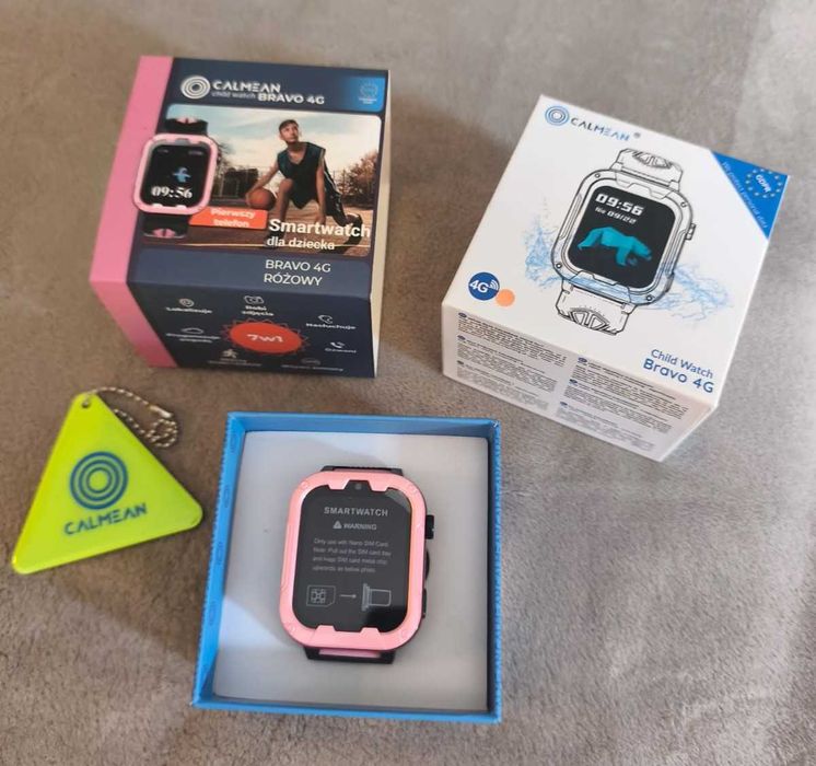 Smartwatch NOWY dla dziecka CALMEAN Bravo 4G różowy – zegarek z GPS, SIM, telefon