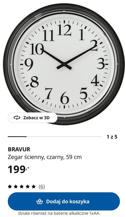 Sprzedam zegar Ikea brawur 59 cm