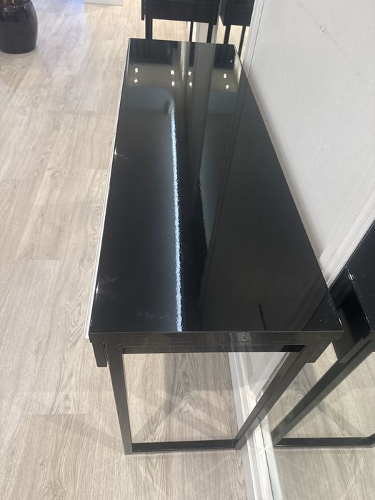 2 Consolas individuais pretas brilhantes com gavetas