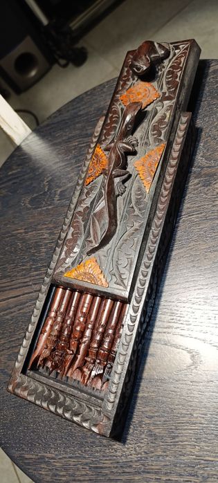 Шкатулка набор. Шпильки, заколки, спицы, для волос. Палочки , покрытые