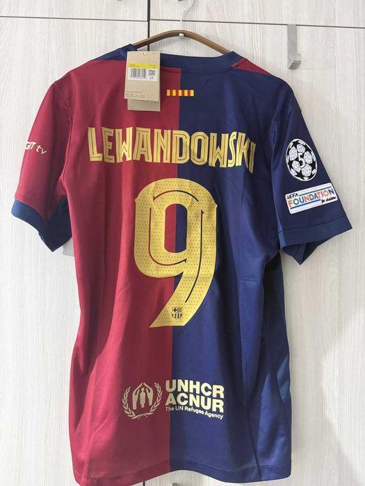 Nowa koszulka piłkarska FC Barcelona LEWANDOWSKI rozmiar S 24/25 LM