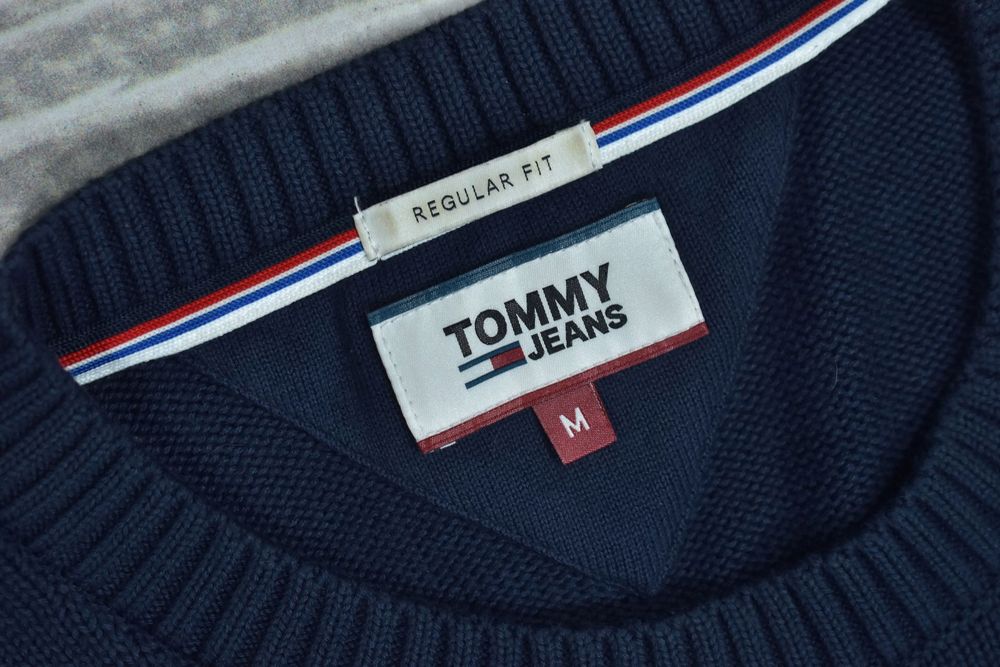 Tommy Hilfiger Granatowy Bawełniany Sweter Regular Fit M