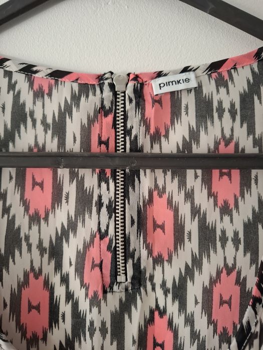 Top blusa camisa camisa com padrão rosa tamanho S - Pimkie