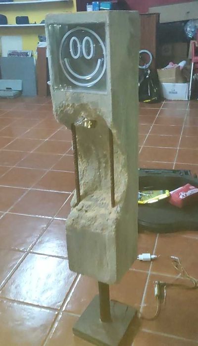 Iluminaria em betão led e lâmpada