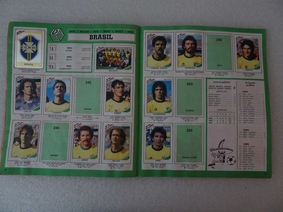 Caderneta de cromos México 86 Morumbi Panini (faltam 54 cromos)
