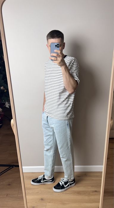 Чоловічі укорочені джинси мом Standard Fit від Pull&Bear