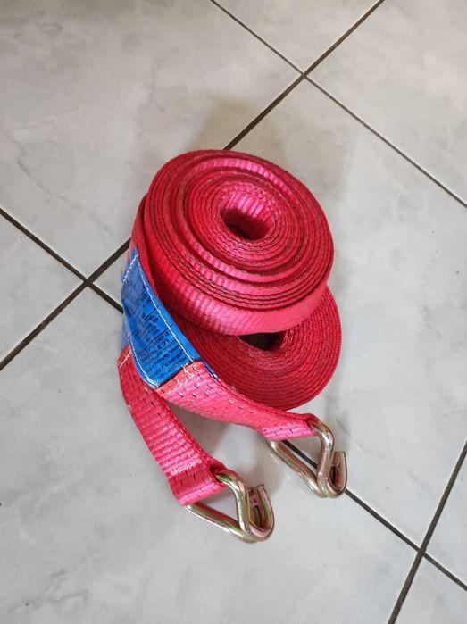 transportowy montażowy mocujący  pas pasek z hakiem 6,5 metrów