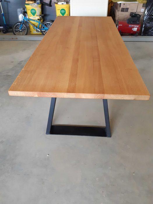 Stół dębowy lite drewno 4 cm grubość 220x90 cm