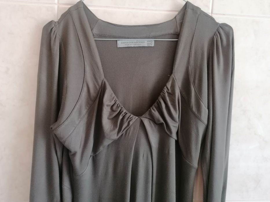 Vestido verde tropa L Zara