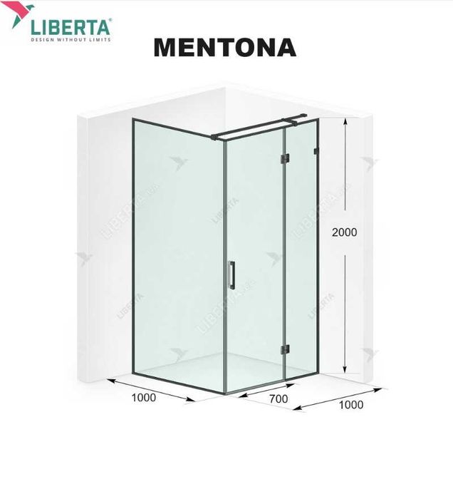 Душова кабіна чорна 100х100 см, скло 8 мм з захистом від нальоту!!!