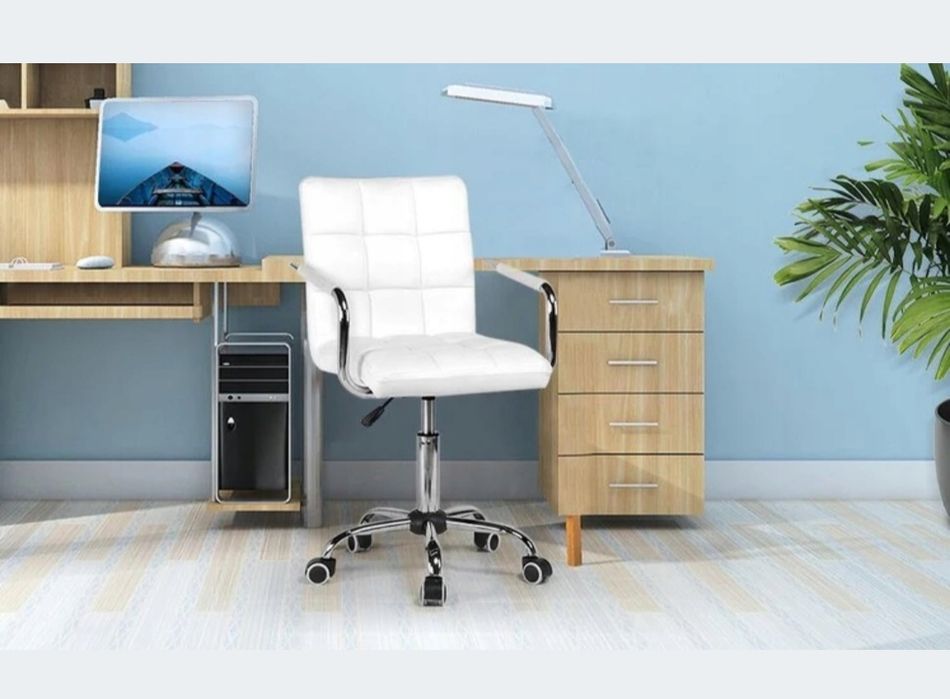 Fotel biały regulowany, biały. Super wygląd