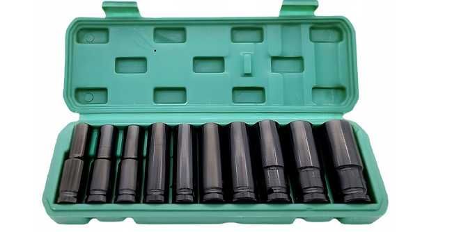 Zestaw  nasadek udarowych długie 10 SZT 8-24MM