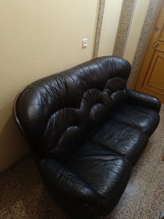 Sofá-cama em pele 3 lugares