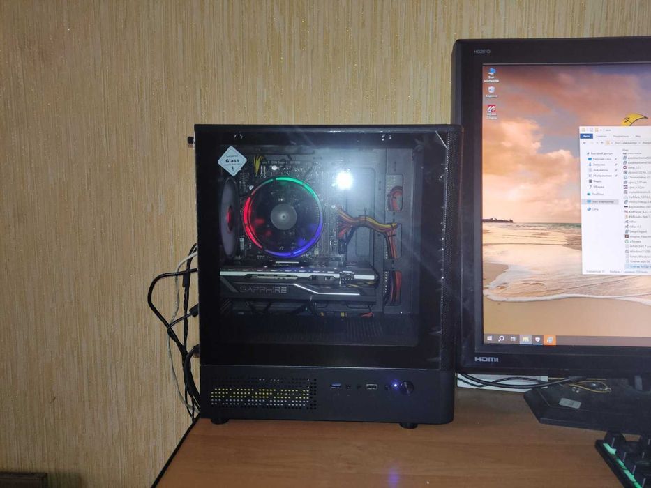 ИГРОВОЙ КОМП Intel i3-10100F (8x4,30),RX 570,DDR4 16 Gb,SSD 120 Gb, HDD 500 Gb