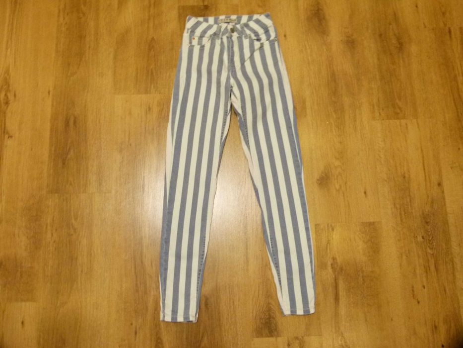 Primark spodnie jeans rurki w paski rozm 32 XXS