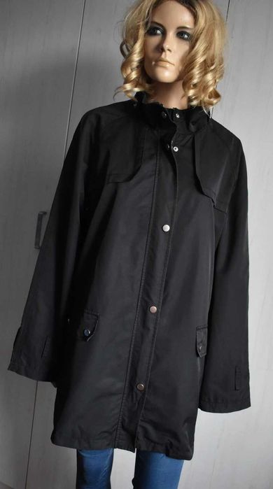 Płaszcz przejściowy 48 4XL 5XL wiosenny elegancki trencz luźny trapezowy 50