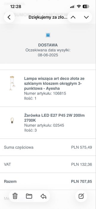 Slrzedam lampę wiszącą