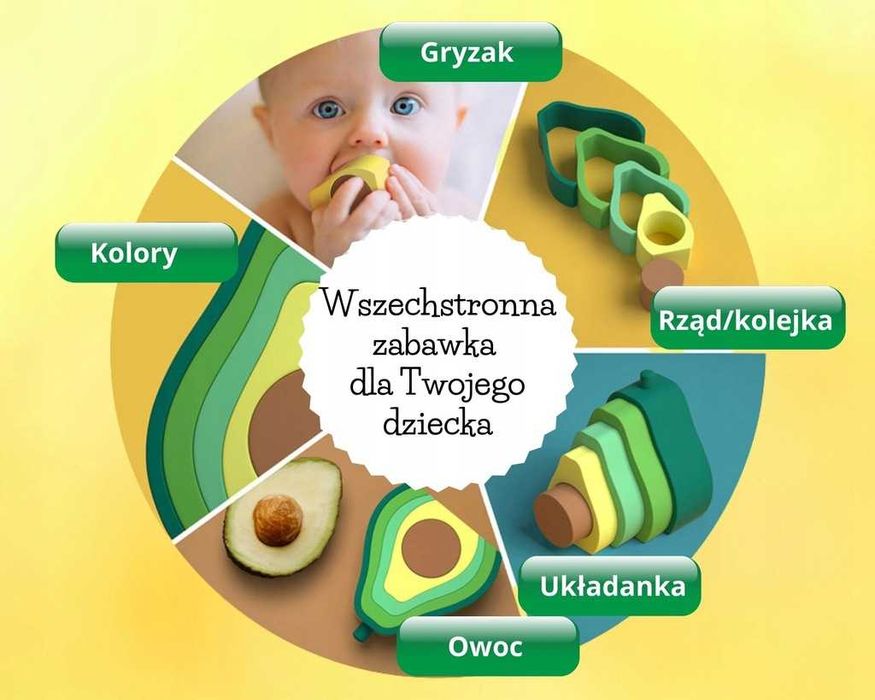 Gryzak ukladanka awokado + gratis